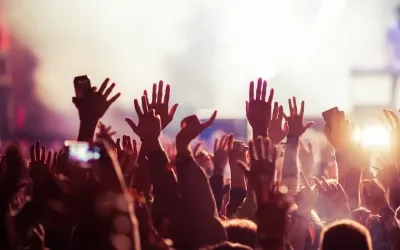 People attending a concert