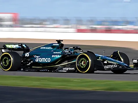 Side view of an Aston Martin FI vehicle