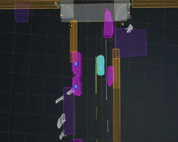 Blueprint of detailed view of road map