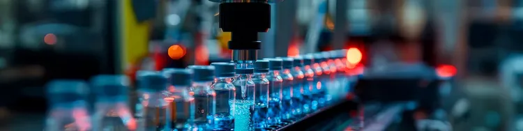 Filling medicine in glass injection vial