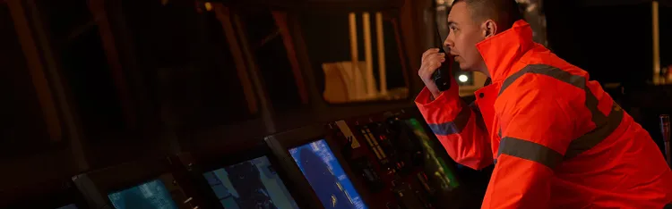 Worker at an observation deck