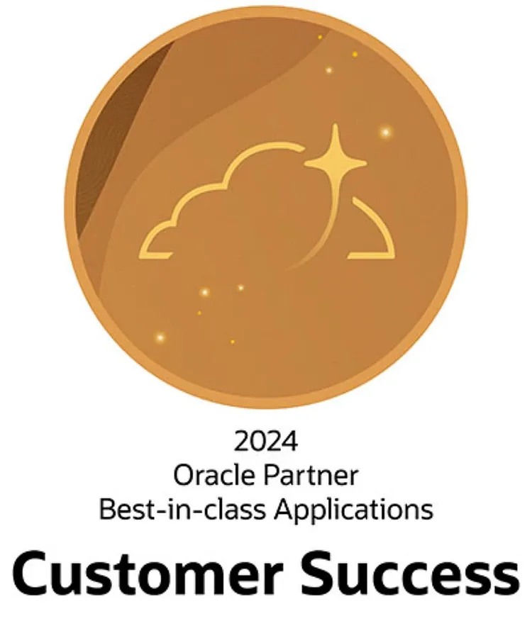 Oracle 应用服务合作伙伴最佳客户成功合作伙伴奖