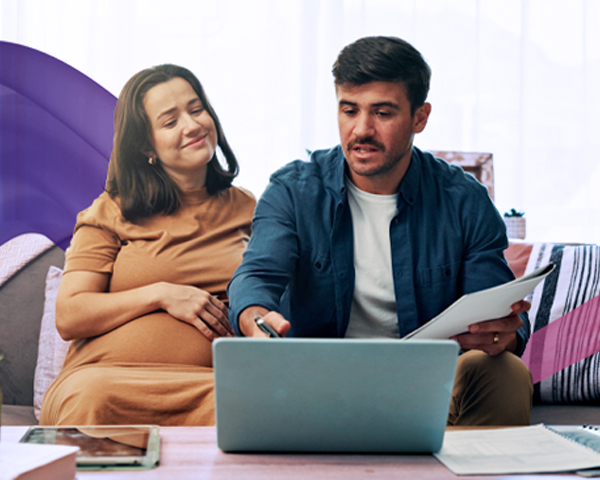 Vibrant purple backdrop