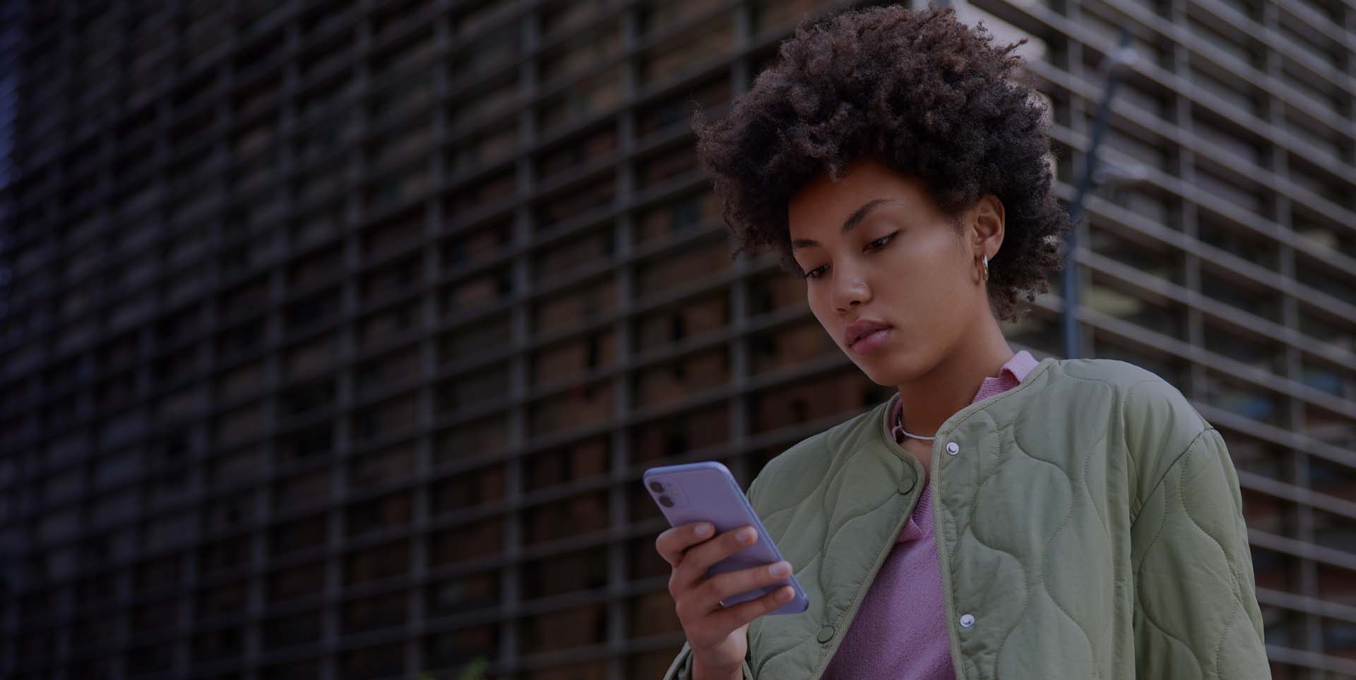 A women watching his phone