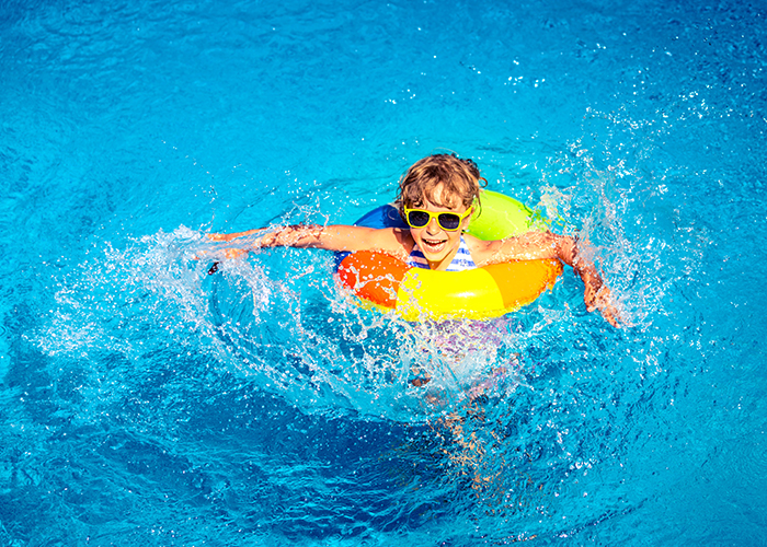 Kid in a pool