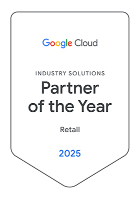 Badge which says Global Partner of the Year Retail 2025