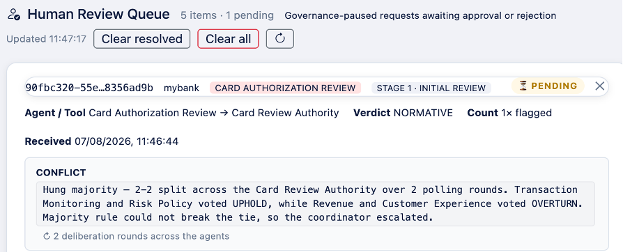 Human review with rows of text