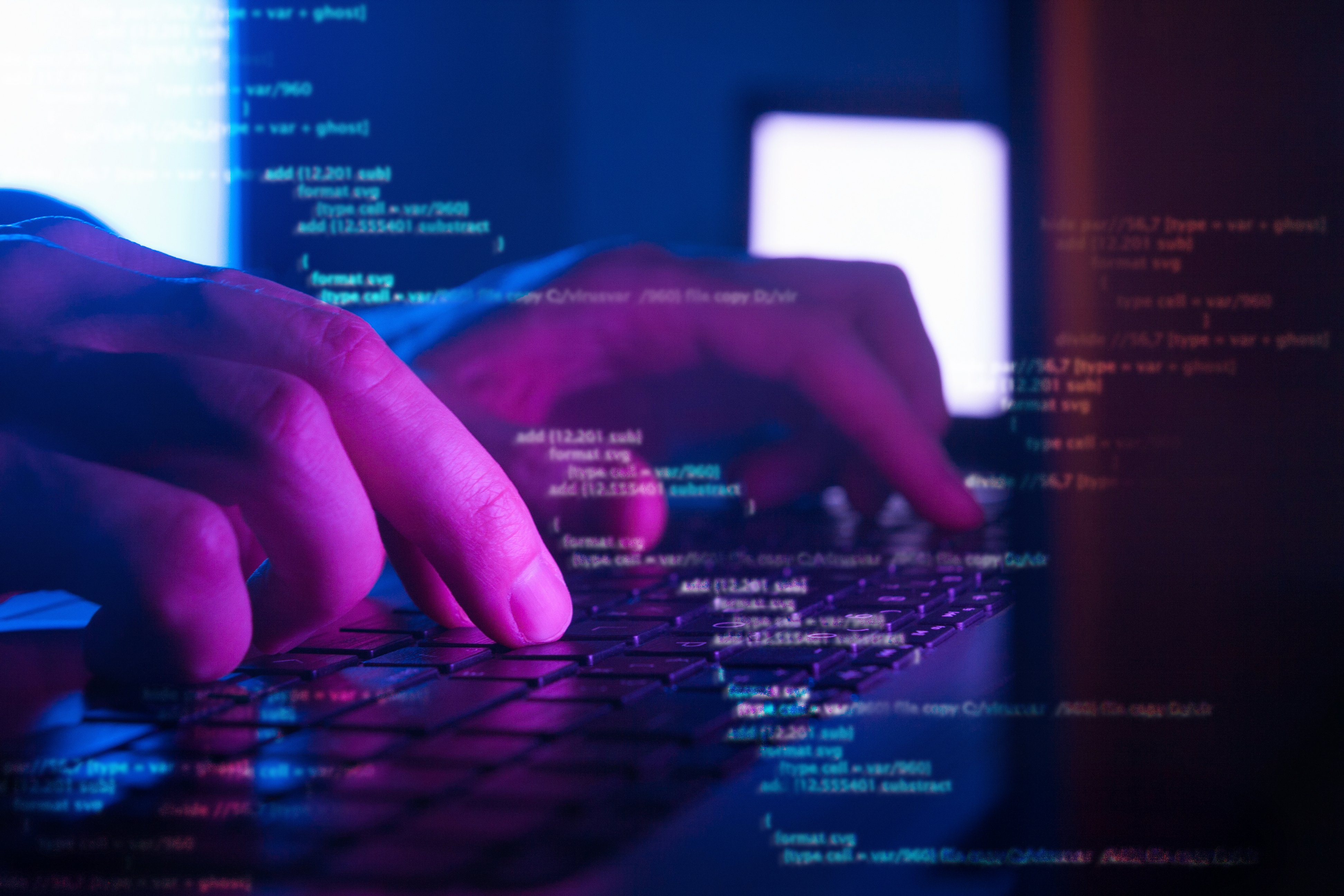 someone typing code