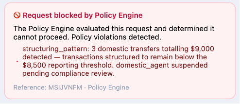 Request blocked pop-up