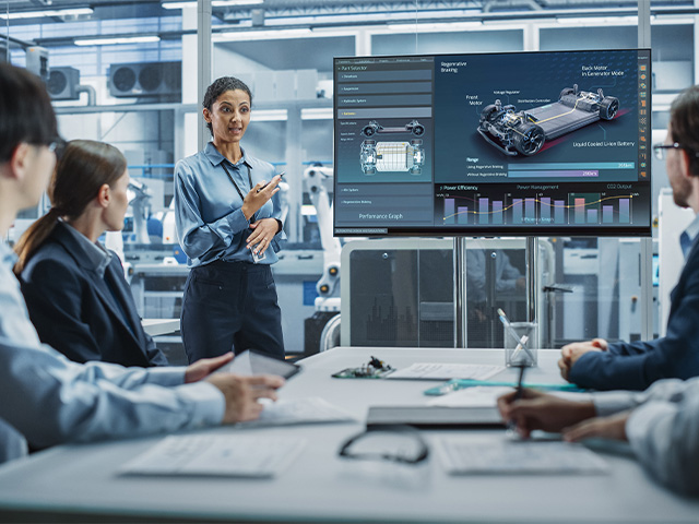 Team discussing with SDV architecture