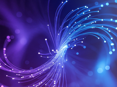 Abstract image of led strands in spiral shape