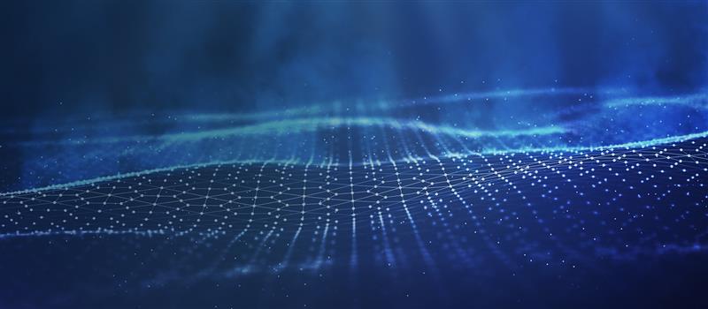 Mesmerizing Blue Grid Perspective Design Background with Abstract Patterns