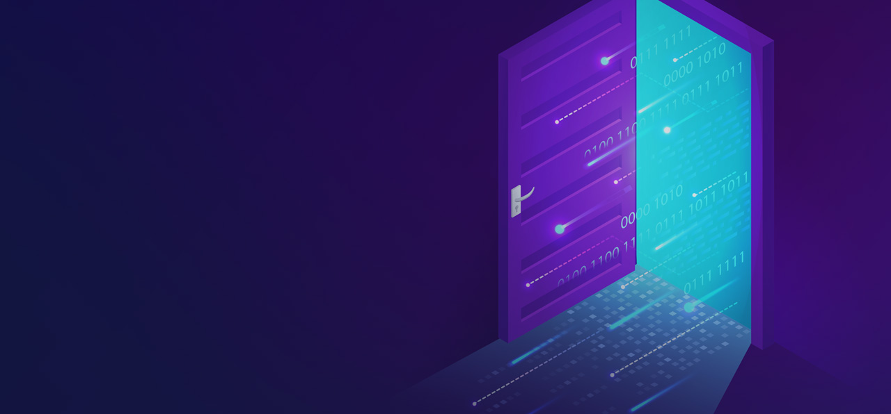 illustration of a purple door