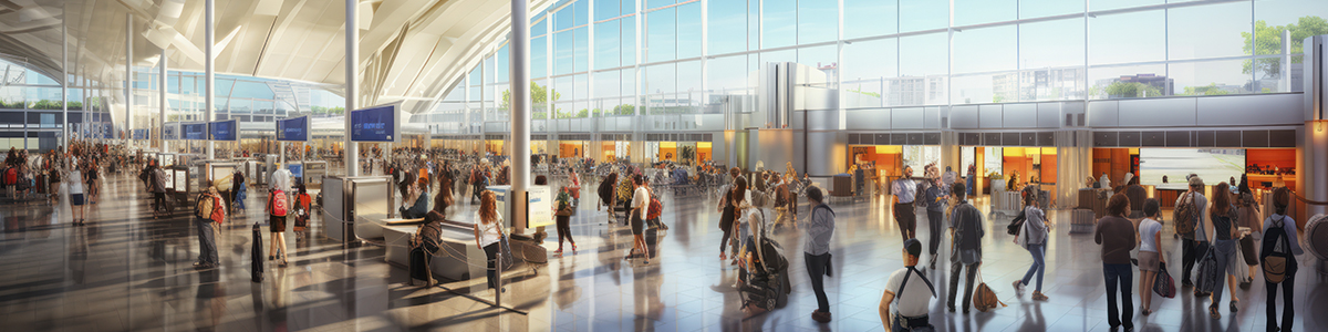 People walking in an airport