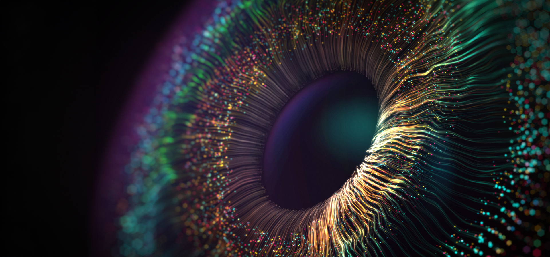 eye like figure formed with data lights