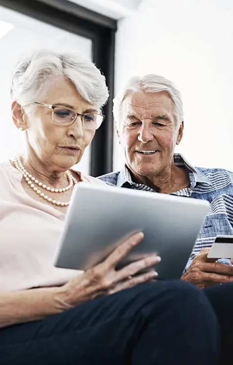 senior citizens browsing online