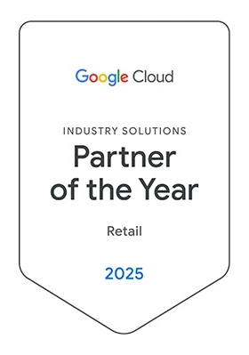 Badge which says Global Partner of the Year Retail 2025