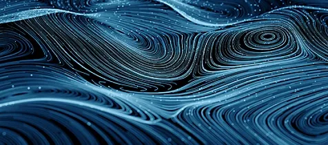 Wave circle in dark blue abstract