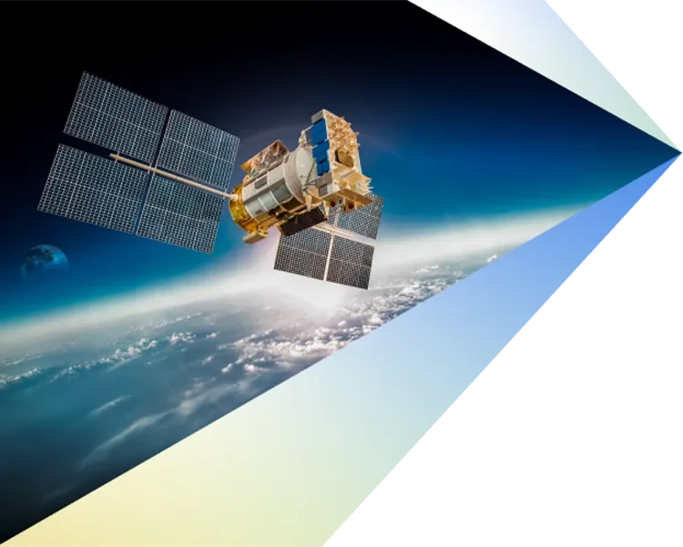 Space satellite over the planet earth