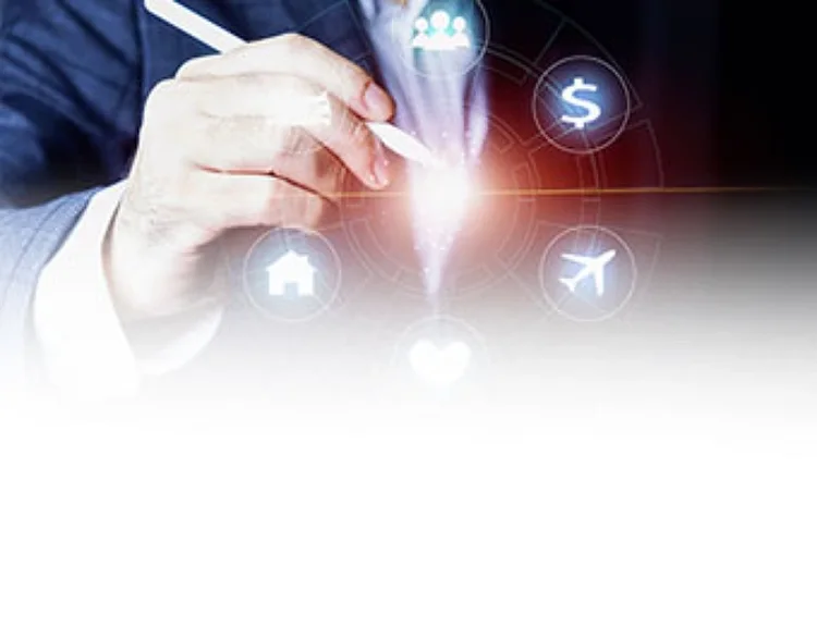 Man working on a digital representation.