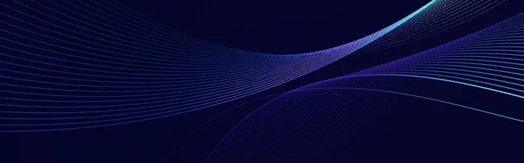 An abstract image of blue colored waves against a black background