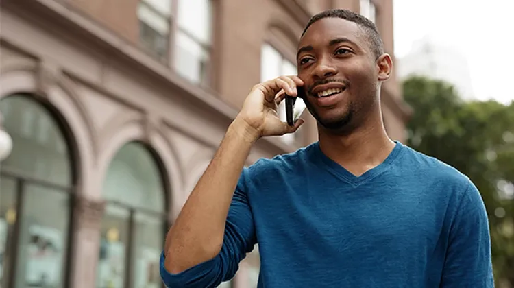 A man talking on his mobile phone.