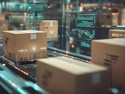 A conveyor belt with boxes on it.