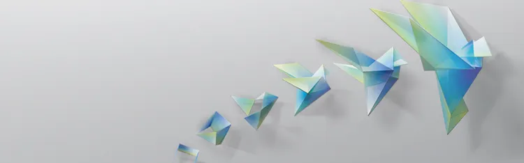 Pretty light blue and green origami birds