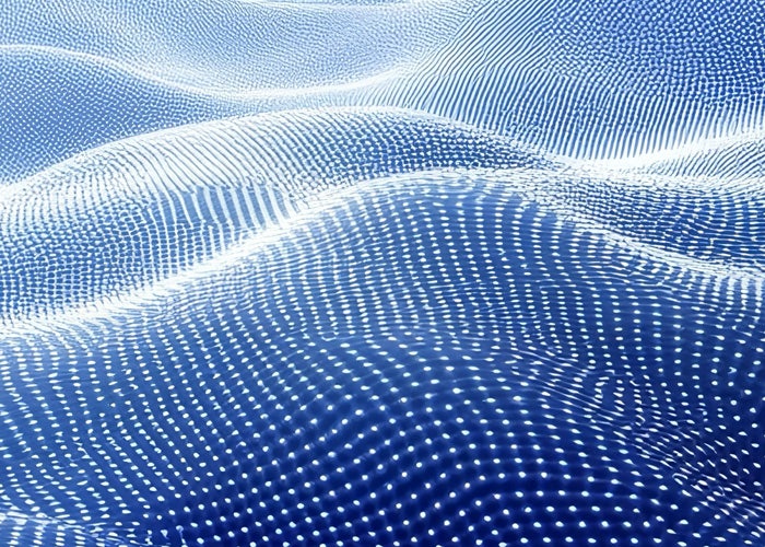 Abstract image of blue dotted waves