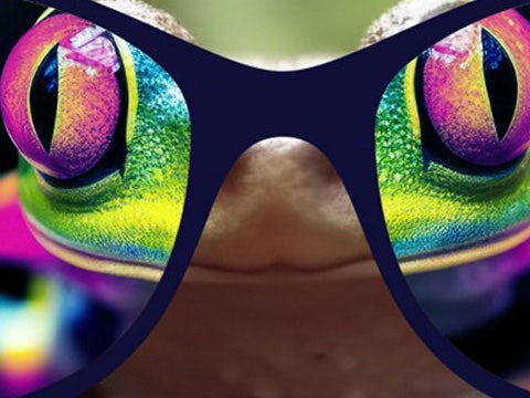 A frog with spectacles