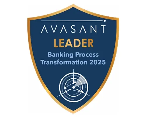 Avasant leader banking process transformation 2025 badge