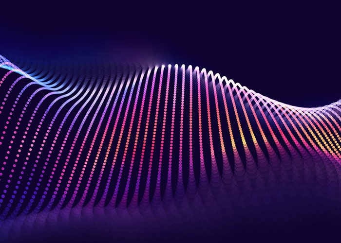 abstract image of parallel colorful lines making a wave pattern