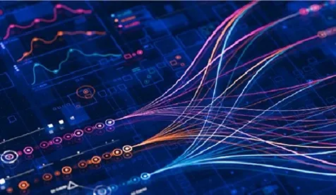 A conceptual image depicting the transmission of data science