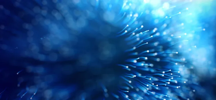 A blue color lines with dots.