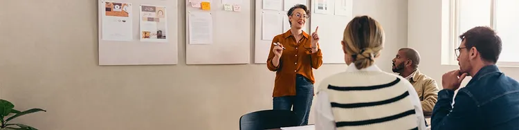 A skill trainer instructing a class