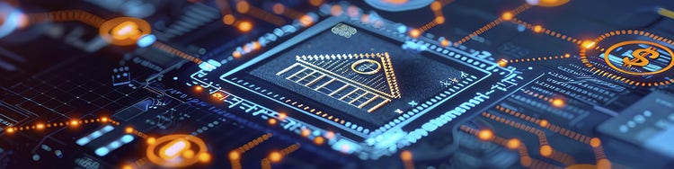 An image of a microprocessor chip on a circuit board