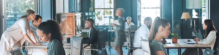 People are working in a office