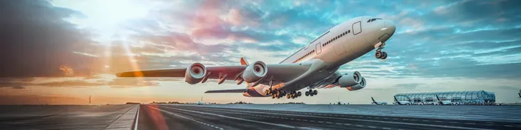 An airplane taking off