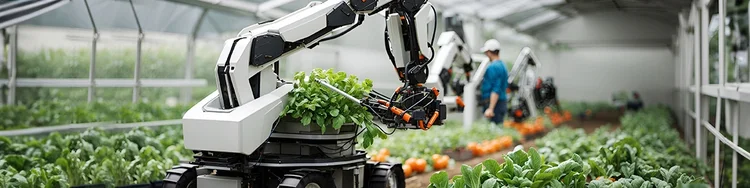 A machine collecting plants