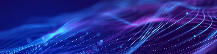 Abstract image of curving led lights in blue and pink colors