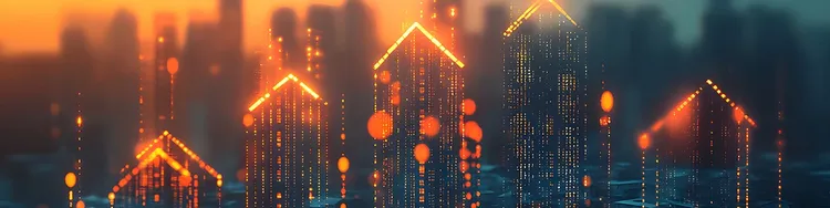 Building structure made out of dotted led lights