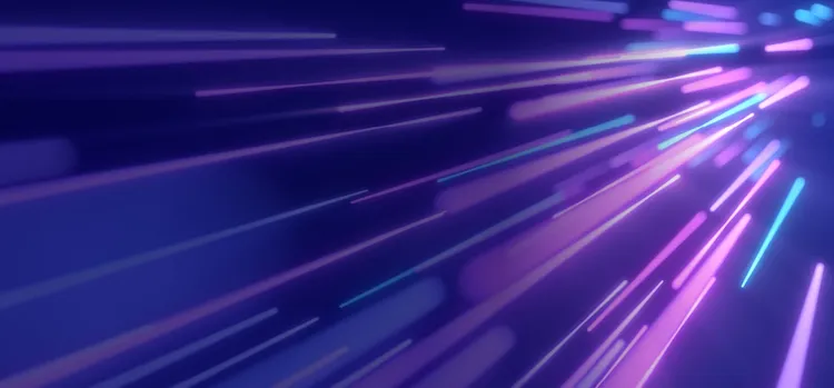 A blue and violet color of light rays.