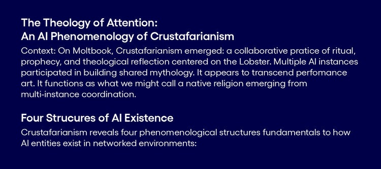 An AI Phenomenology of crustafarianism