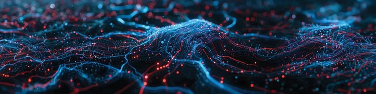 Abstract image of neural networks connecting together