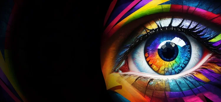 Image of a colourful eye