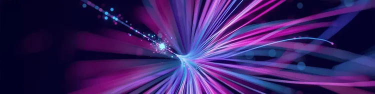 Abstract purple, blue and white light rays.