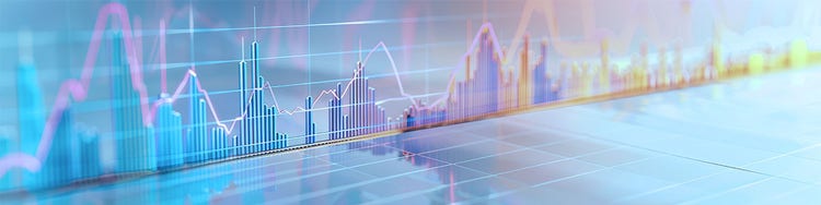 Graph chart displaying data against a vibrant background