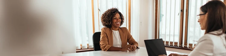 Two people in a job interview