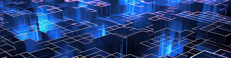 Abstract image of lights coming up from structure