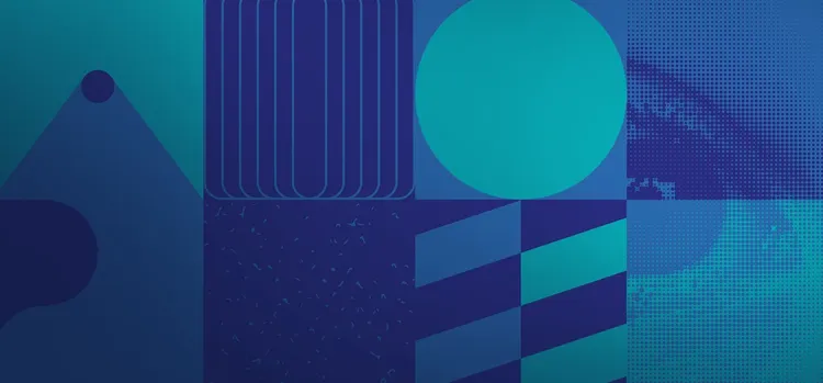 A picture having half eyes, circle, lines, triangle, dots and rectangles.